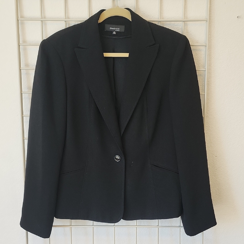 Jones Wear Black Blazer Jacket with Button Size 14